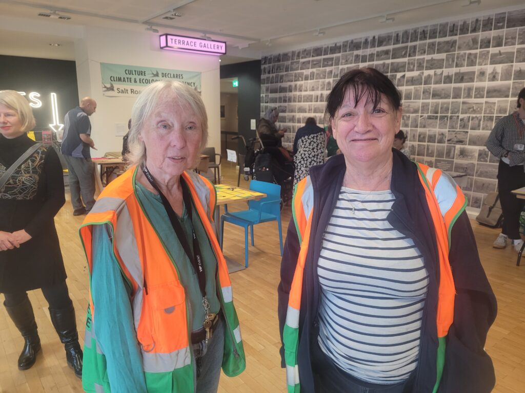 Volunteers Val and Karen who came to help us for big green sunday at the mac