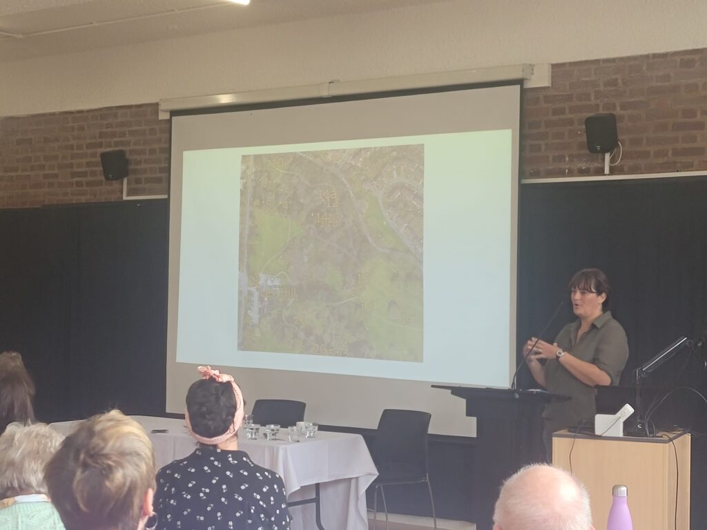 Dee Brettle from BTP giving her presentation of tree trails and the importance of this green space.