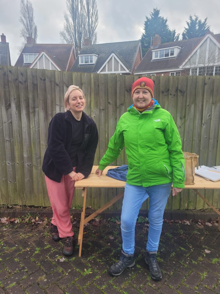Katy and Lisa for the Tree Walk in Hodge Hill, leading up to Tree Week planting.