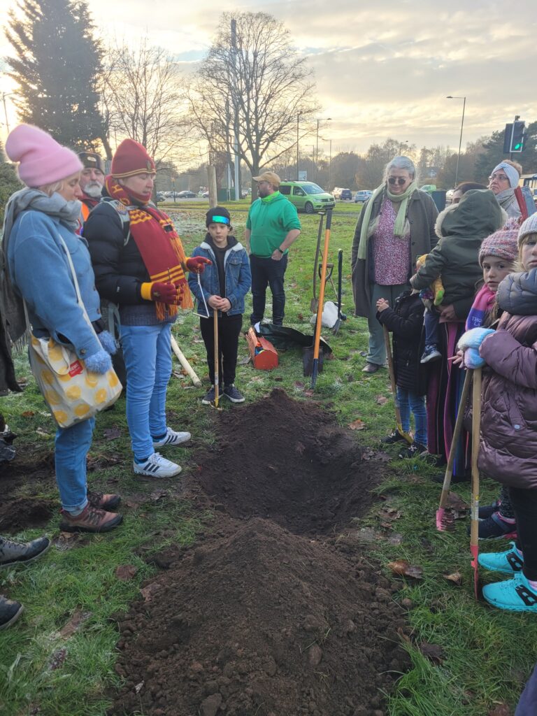 Welcoming mindful tree ceremony for the sweet gum in Hodge Hill