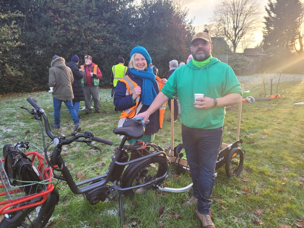Simon and Tonia with the Treecycle for the Hodge Hill planting