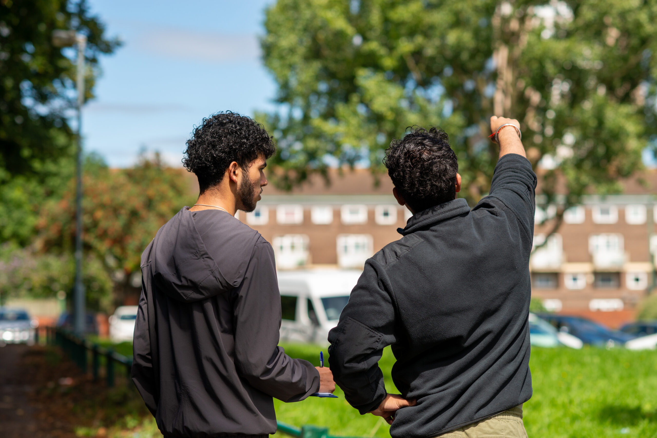 Krish and Raghav Kumar, BTP volunteers, professionally photographed by Phil Formby for WT's Tree Equity.