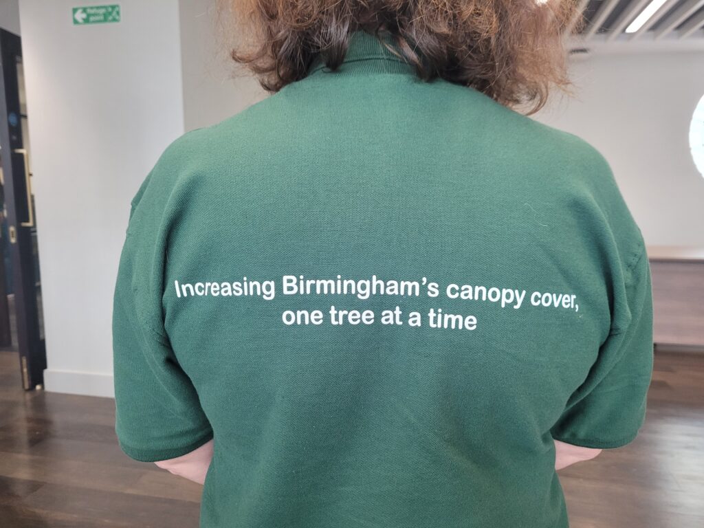 Tree Cities of the World UK Tree Cities Forum 2024, Birmingham TreePeople with their new t-shirts for the conference