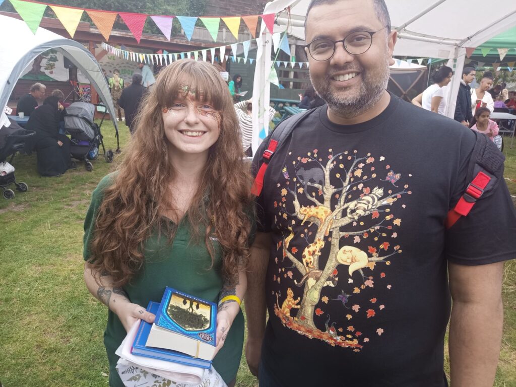 Sustainable Futures Festival at Caldmore Community Garden, Charley and Sami