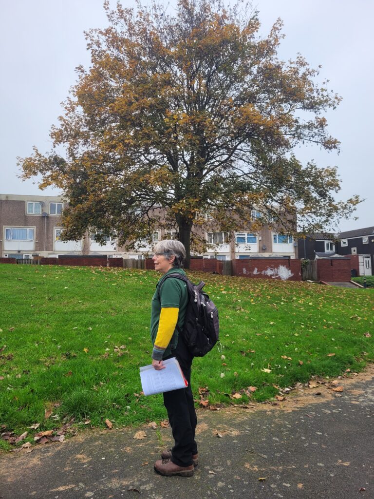 Julianne leading the Burbury Park tree walk during the poetree session