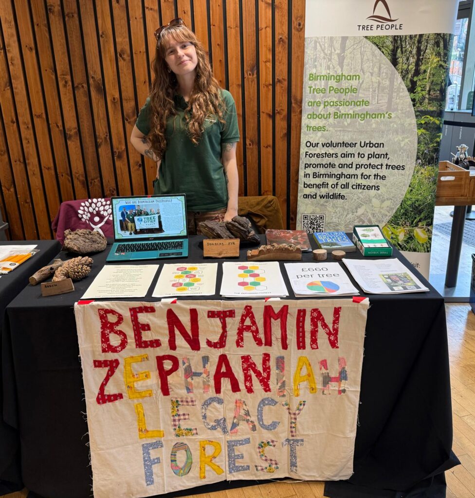 Charley at the MAC's Big Green Sunday promoting The Zephaniah Forest