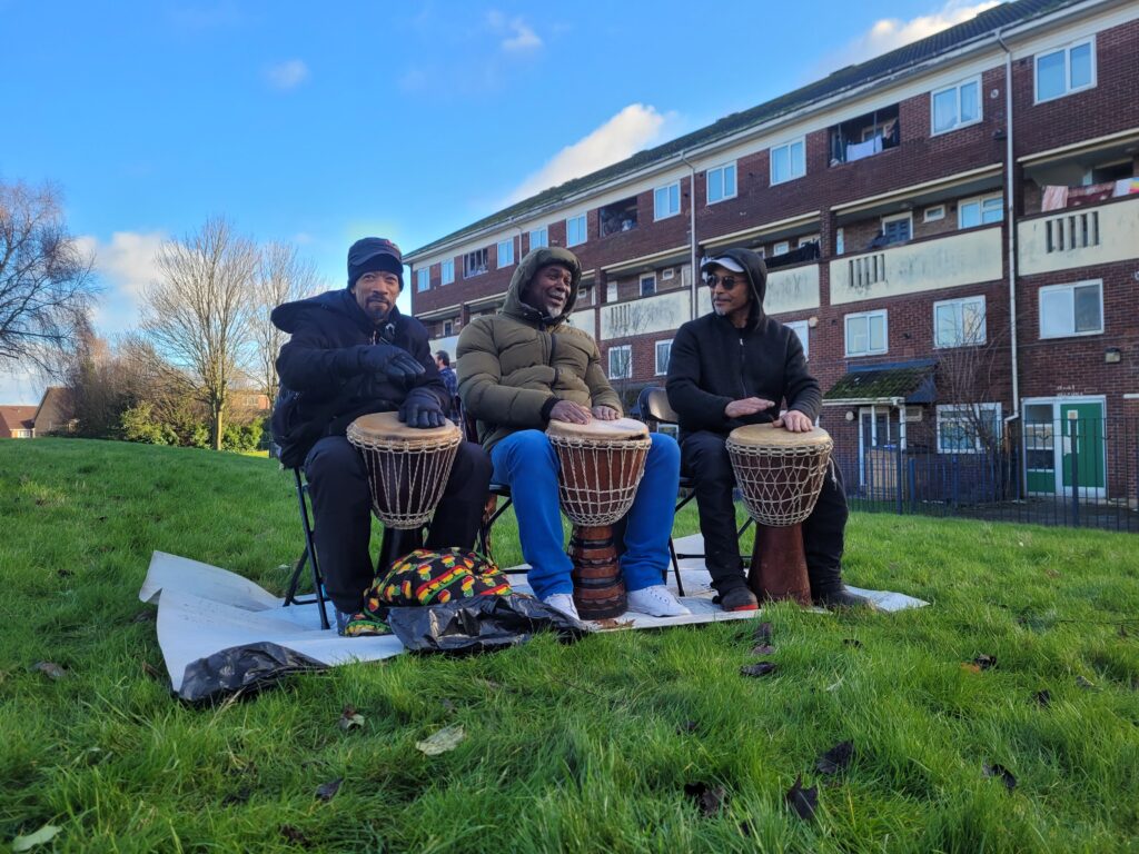 The Zephaniah Forest Orchard Tree Planting. African drummers!