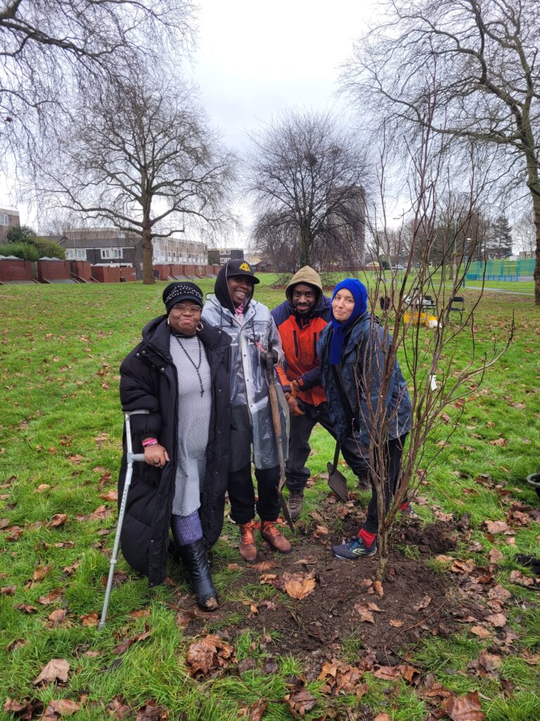 Zephaniah Forest Tree Planting, Millicent with volunteers and Katy