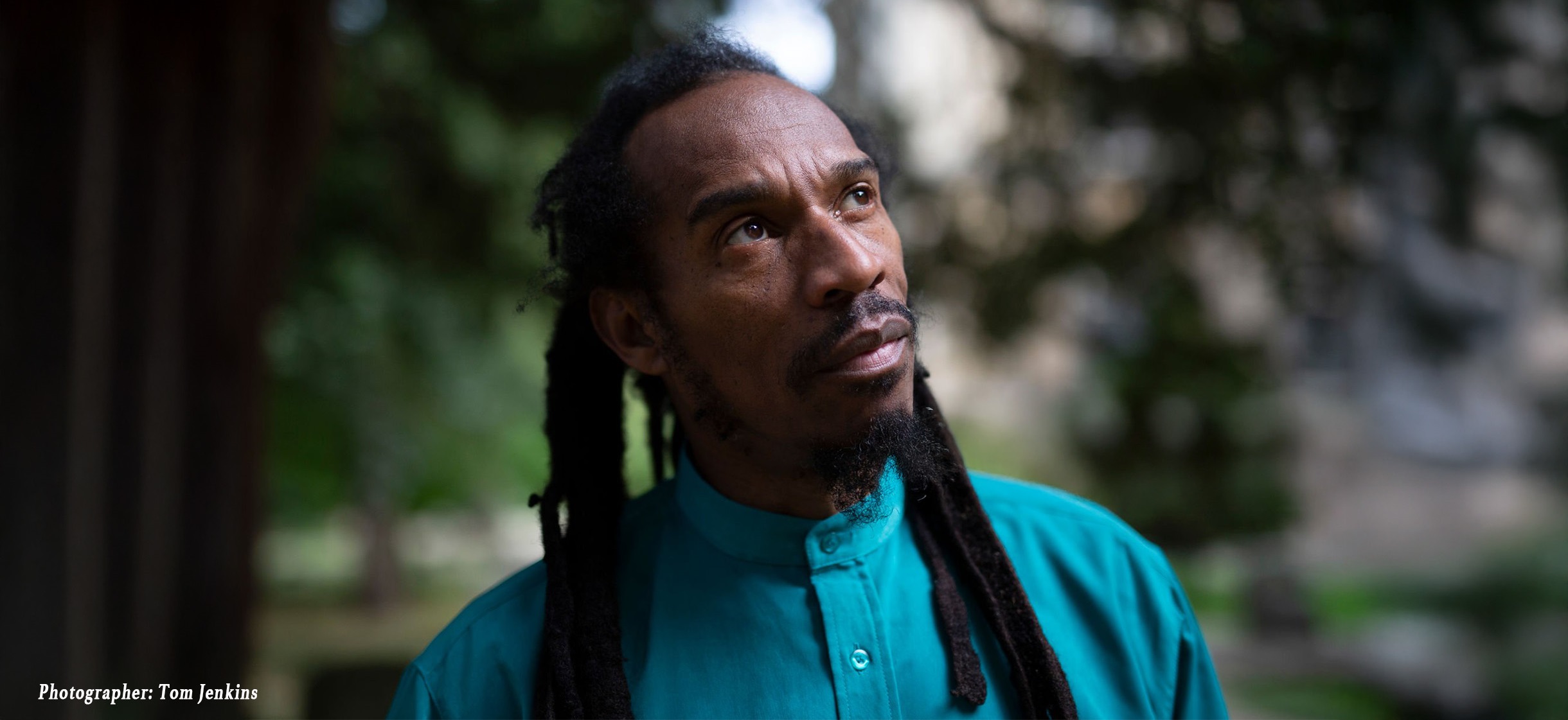 Benjamin Zephaniah by Tom Jenkins, permission for use from Qian Zephaniah